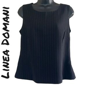 Linea Domani Black/Pink Striped Blouse Size 10